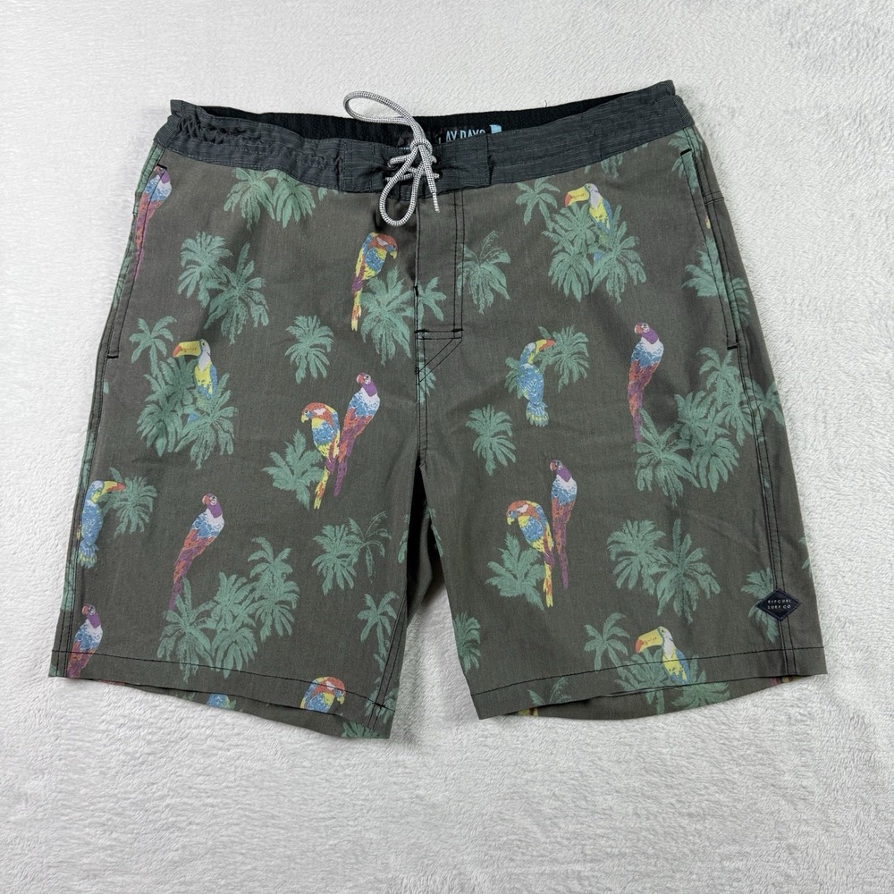 Rip Curl Shorts 33 Lay Days Lifestyle Boardshorts Lightweight Tropical Toucan‎